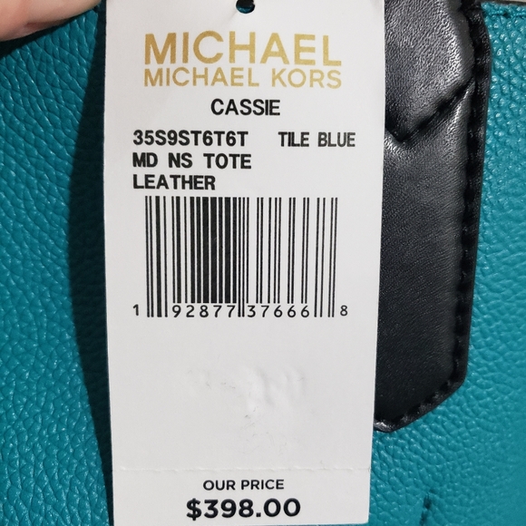 NWT! MICHAEL KORS CASSIE COLORBLOCK LEATHER TOTE - Picture 13 of 14